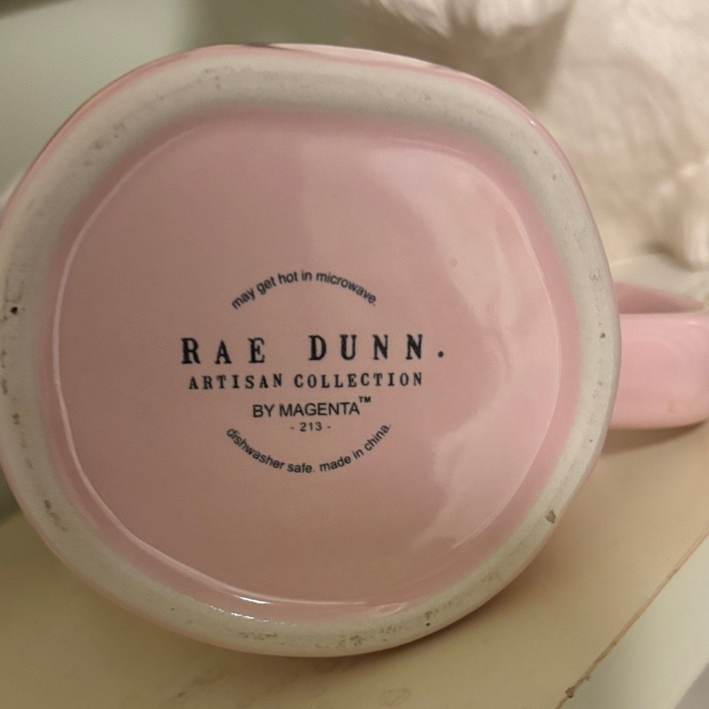 Rae Dunn Pink "Cotton Tail Cutie" Ceramic Mug NWOT - Picture 6 of 7